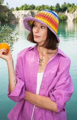 Art of Polo Kapelusze Plażowe - Kapelusz damski pleciony bucket hat Kamisu cz24207-2