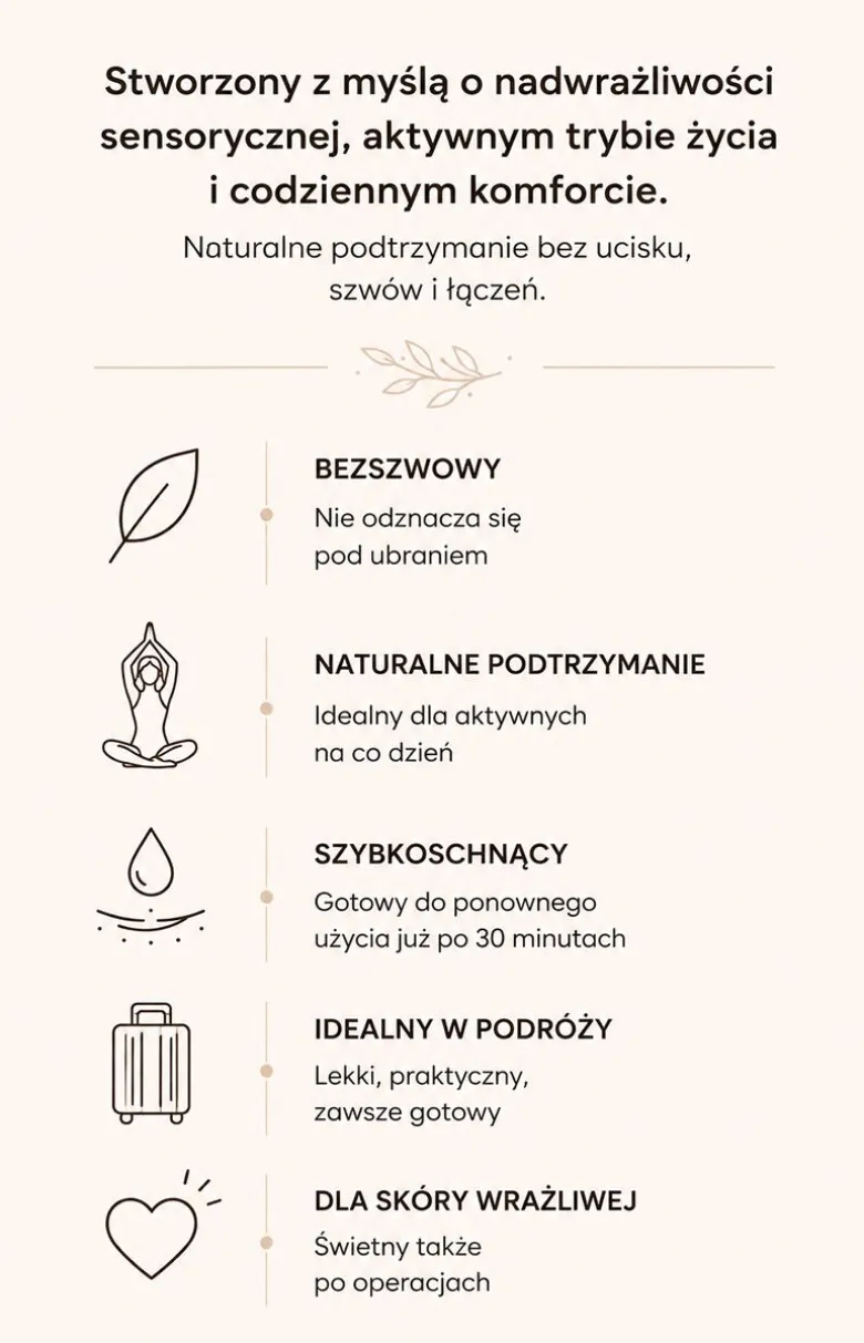 Kinga biustonosz miękki soft termicznie tłoczony beżowy SC-744 Clara