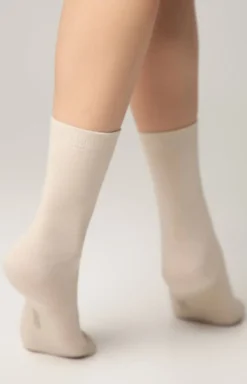 Damskie Conte Skarpetki|Długie Skarpetki - Klasyczne bawełniane skarpetki damskie beżowe 3DSOCKS