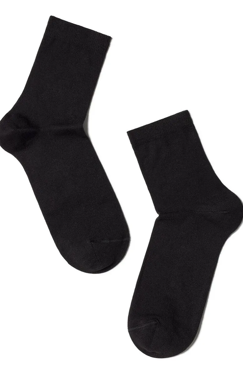 Klasyczne bawełniane skarpetki damskie czarne 3DSOCKS