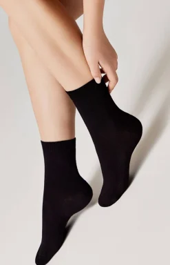 Klasyczne bawełniane skarpetki damskie czarne 3DSOCKS