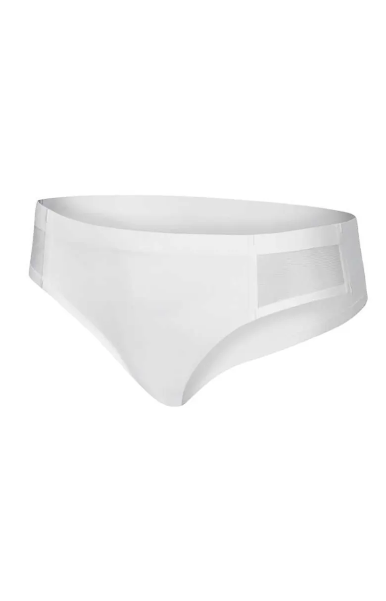 Klasyczne majtki z siateczką białe bezszwowe Bikini figi