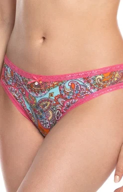 Kolorowe figi damskie mini bikini z koronką 2-pack L-1524MB