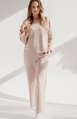 Komplet damski homewear w kolorze piasku BUTTER 886
