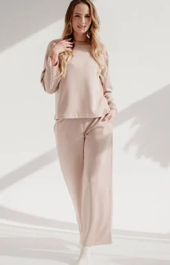Komplet damski homewear w kolorze piasku BUTTER 886