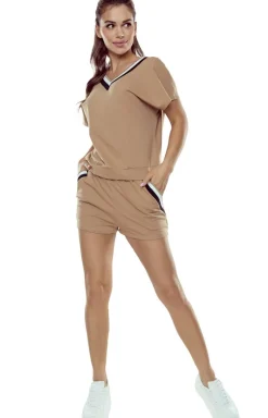 Komplet homewear beżowy piżama Eliza