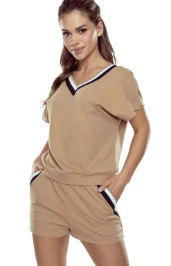 Komplet homewear beżowy piżama Eliza