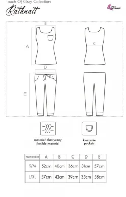 Komplet homewear piżama damska dres Rathnait LC 90372