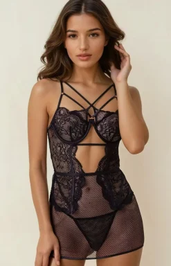 Damskie LivCo Corsetti Fashion Seksowna Koszula Nocna|Koszula Nocna Na Ramiączkach - Koronkowa koszulka nocna damska Cielo