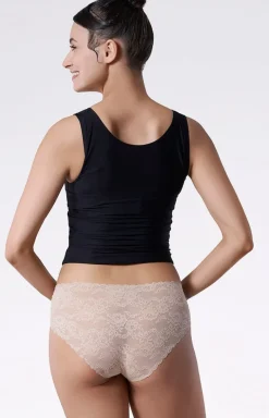 Damskie Julimex Figi, Stringi, Panty|Figi Damskie - Koronkowe figi damkie beżowe Beie