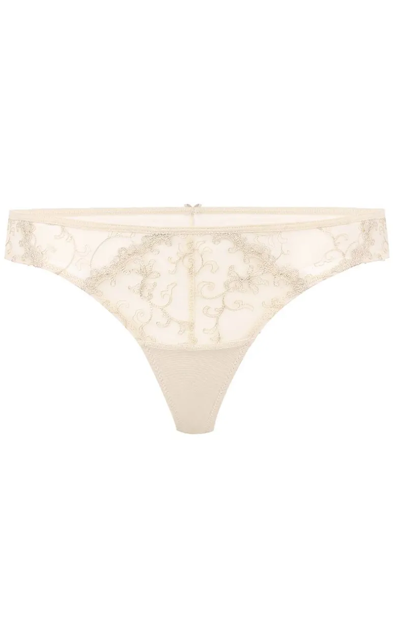 Koronkowe stringi damskie ecru Romance LV-ST20