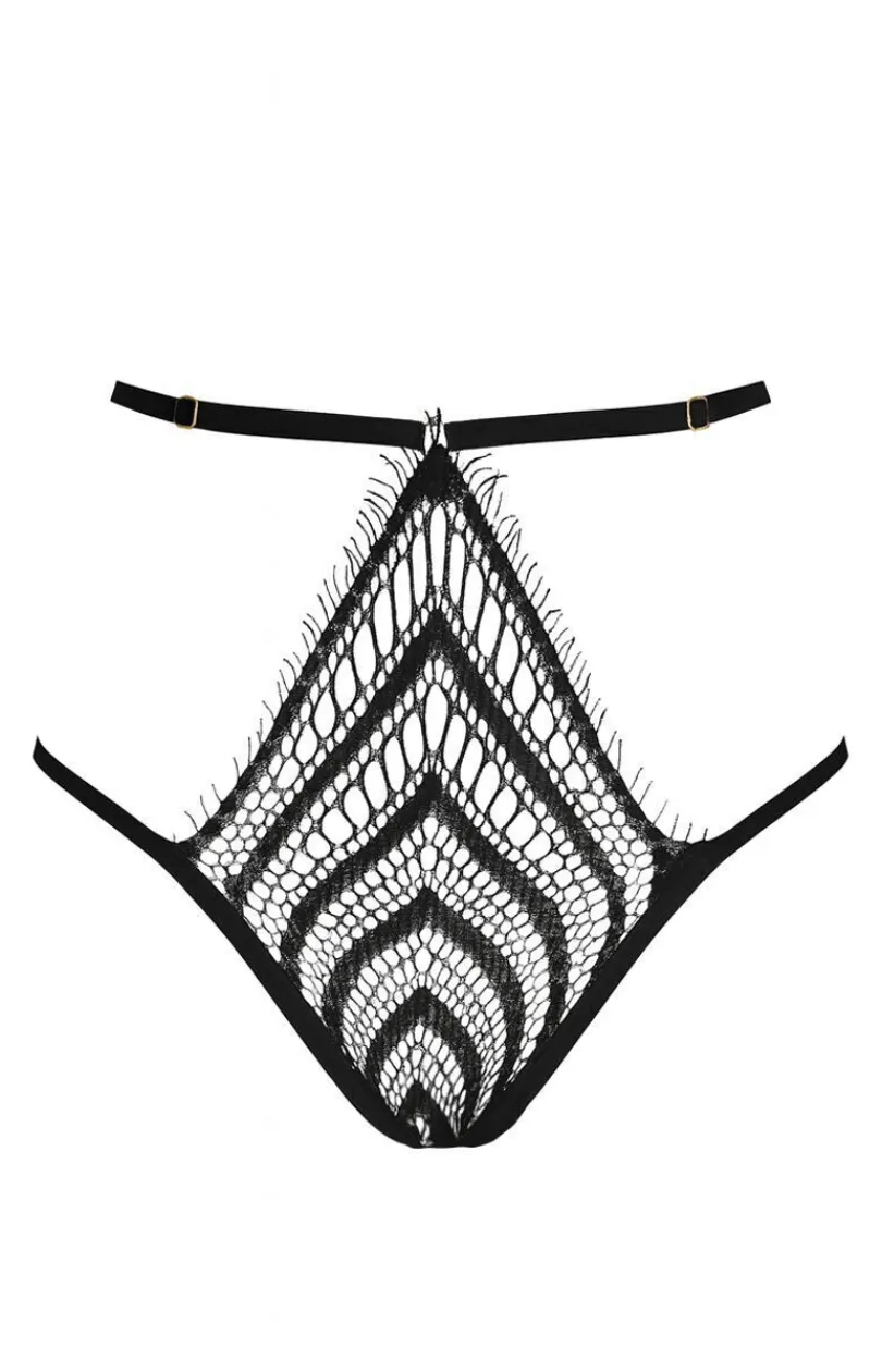 Damskie PURE SIN Figi Koronkowe|Figi, Stringi, Panty - Koronkowe wysokie figi damskie z paskami SECRET SIN