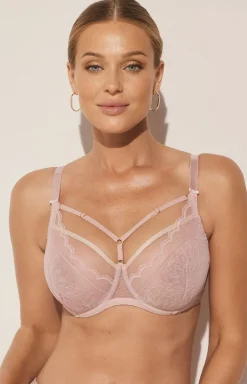 Koronkowy biustonosz miękki soft różowy Alice SC-931