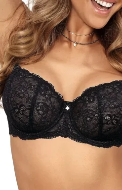 Koronkowy czarny biustonosz miękki soft balconette B-533 Rachel