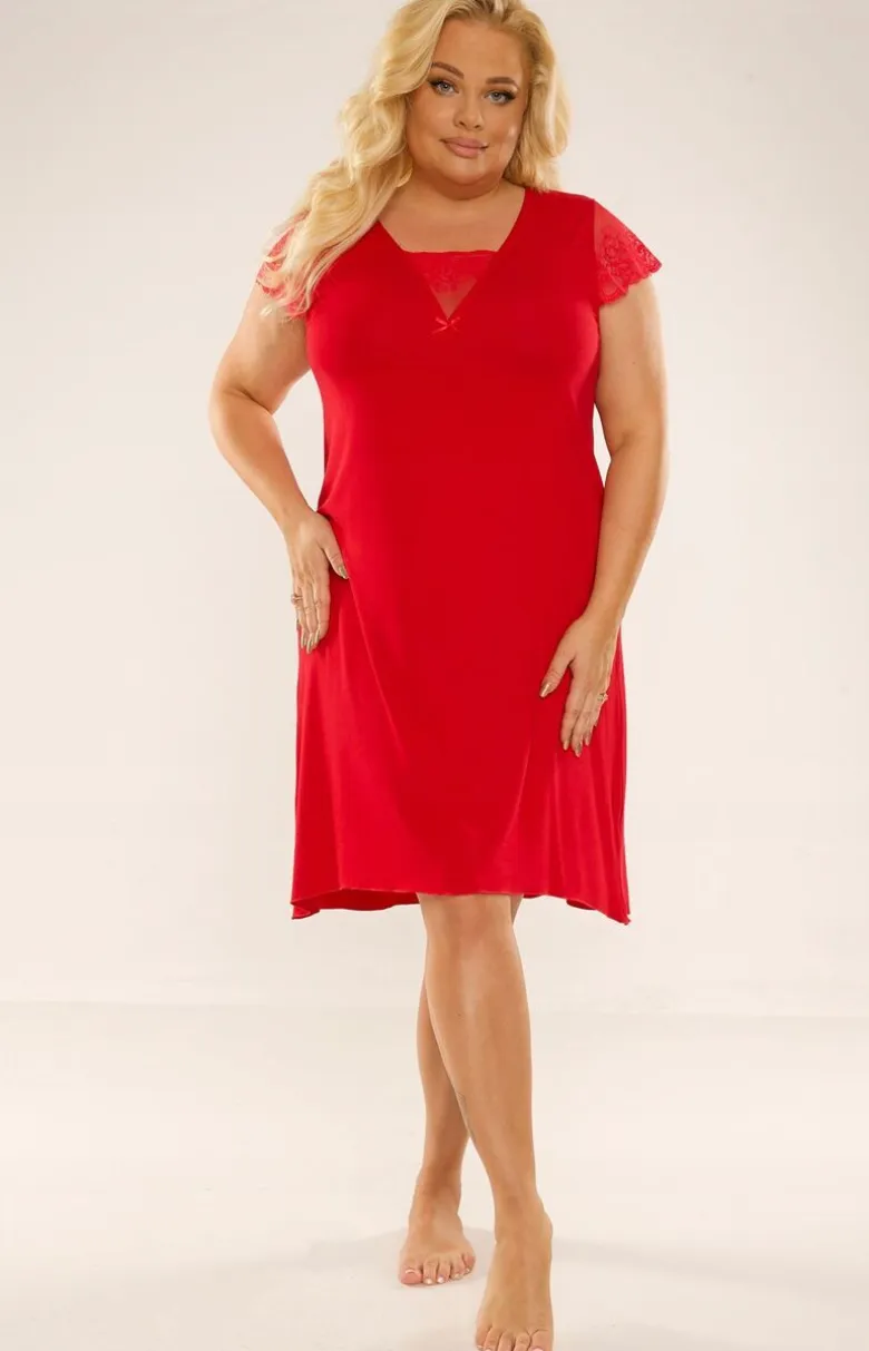 Koszula damska plus size Fanny 340 w kolorze czerwonym