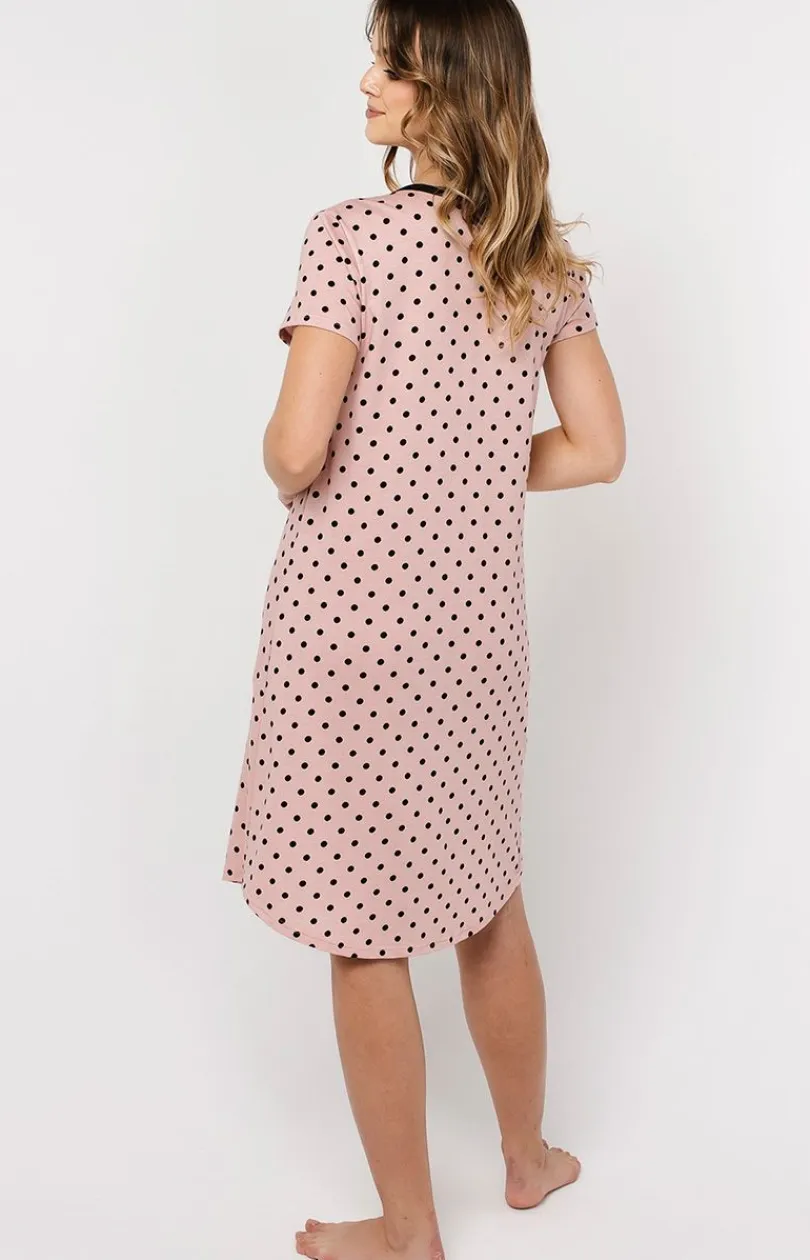 Damskie Italian Fashion Koszule Nocne Damskie|Koszula Nocna Rozpinana - Koszua nocna damska z krótkim rękawem pus size Buscato