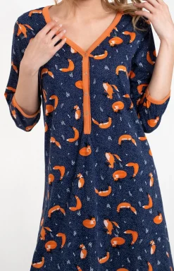 Damskie Italian Fashion Koszule Nocne Damskie|Koszule Nocne - Kozula nocna daka z rękawe 3/4 Wailla