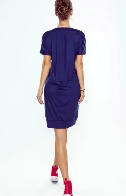Damskie Eldar Koszule Nocne Damskie|Bielizna Homewear - Kozula nocna tunika daka granatowa Fleur