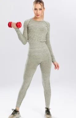 Koszulka melange khaki na długi rękaw Rashguard