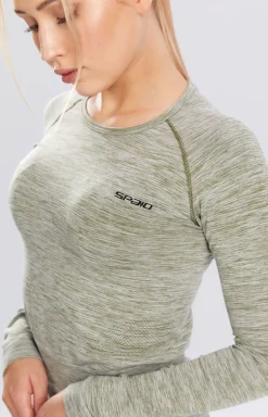 Koszulka melange khaki na długi rękaw Rashguard