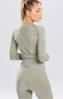 Koszulka melange khaki na długi rękaw Rashguard