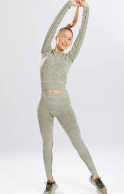 Koszulka melange khaki na długi rękaw Rashguard