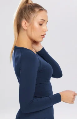 Koszulka Rashguard granatowa z długim rękawem Adapt