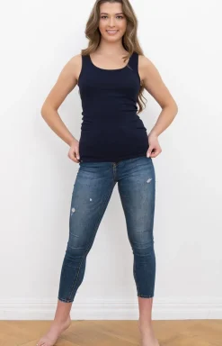 Italian Fashion Podkoszulki|Podkoszulki - Kozuka zerokie raiączko podkozuka granatowa Ibiza