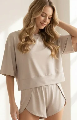 Damskie DKaren Piżamy Damskie Krótkie|Bielizna Homewear - Krótka piżaa daka tkanina babuowa DK-K-B19