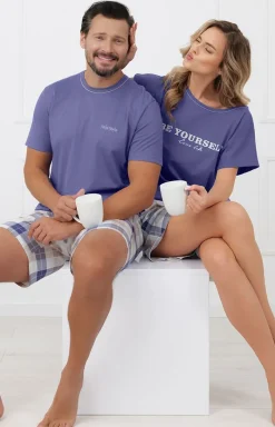 Damskie Italian Fashion Piżamy Damskie Krótkie|Piżamy Damskie - Krótka piżama damska jeans Rima