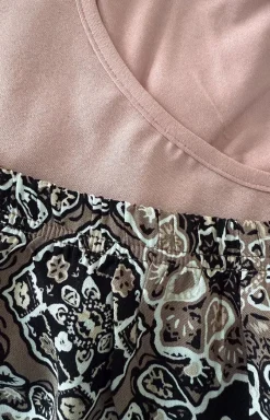 Damskie Momenti per me Bielizna Plus Size|Piżamy Damskie Krótkie - Krótka piżaa daka pudrowy róż atte Drea