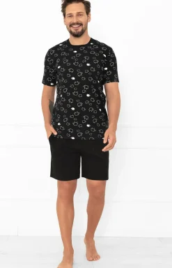 Męskie Italian Fashion Piżamy Męskie - Krótka piżama męska w owce Wito
