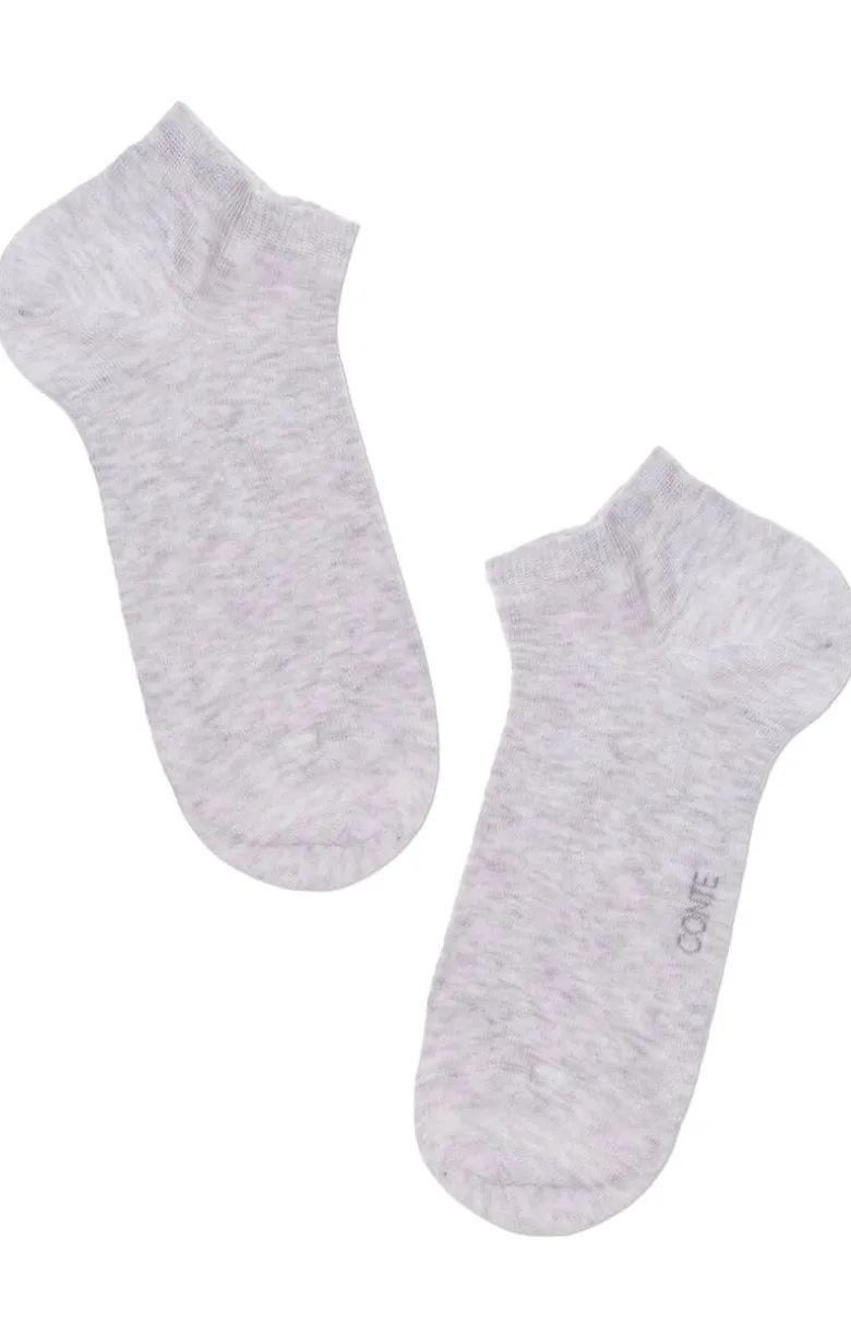 Krótkie bawełniane skarpetki damskie sportowe jasnoszare 3DSOCKS