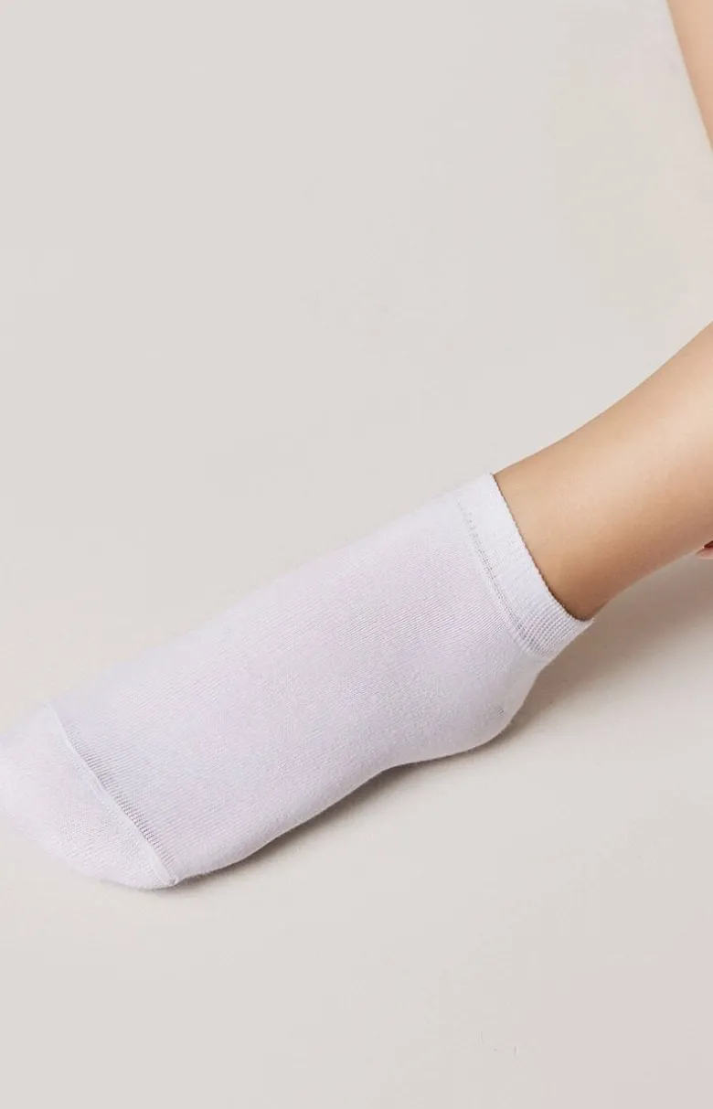Krótkie skarpetki damskie sportowe białe 3DSOCKS