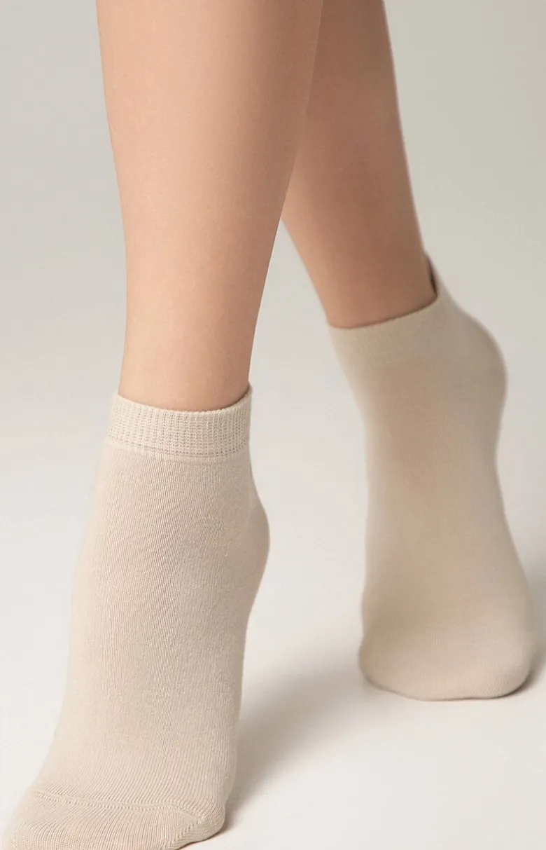 Krótkie skarpetki damskie sportowe beżowe 3DSOCKS