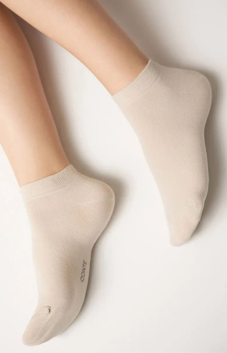 Krótkie skarpetki damskie sportowe beżowe 3DSOCKS