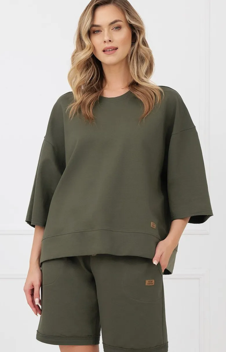 Krótkie spodenki damskie khaki Kaori