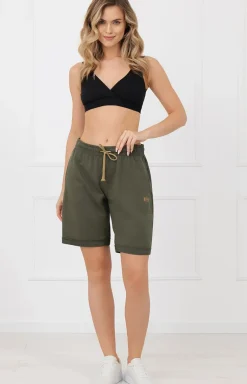 Krótkie spodenki damskie khaki Kaori