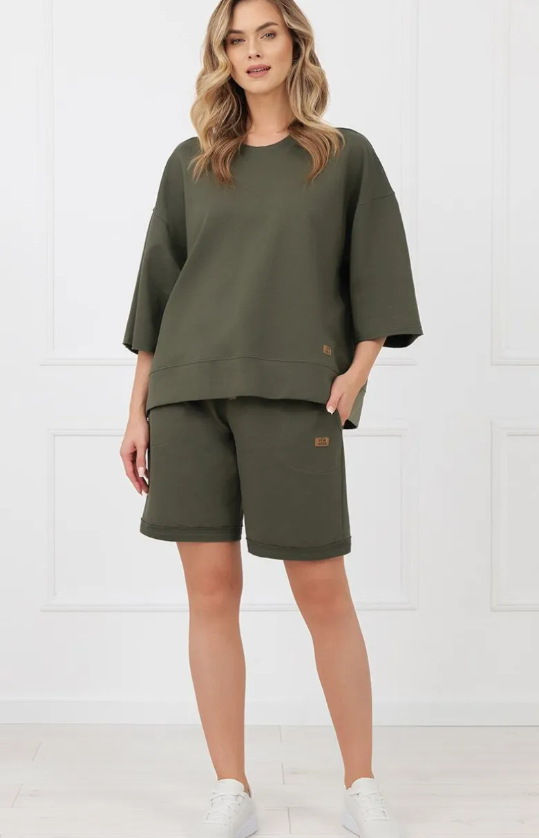 Krótkie spodenki damskie khaki Kaori
