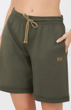 Krótkie spodenki damskie khaki Kaori