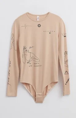 LBD 1430 Bawełniane body damskie z wzorami tatuaży