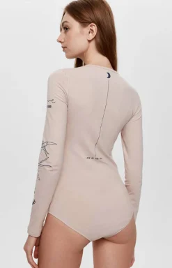 LBD 1430 Bawełniane body damskie z wzorami tatuaży