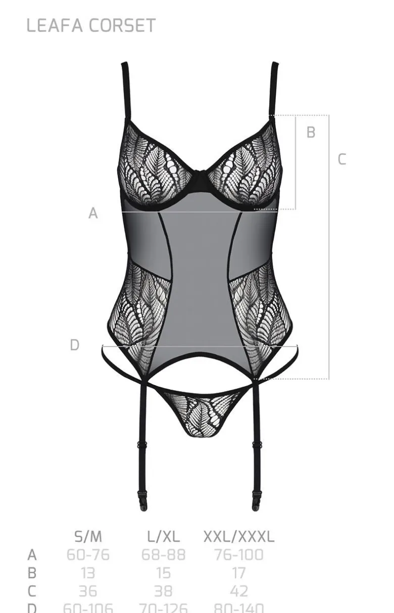 Leafa czarny gorset i stringi ECO