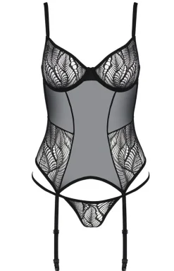 Leafa czarny gorset i stringi ECO