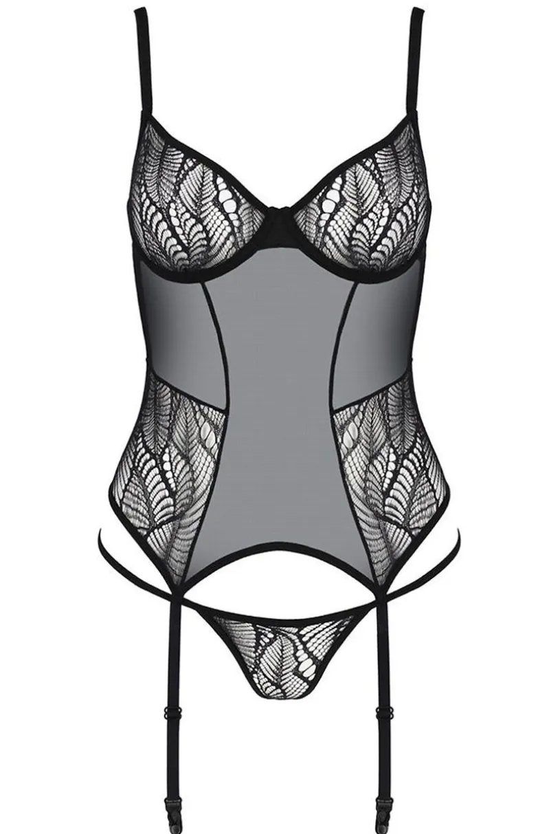 Leafa czarny gorset i stringi ECO