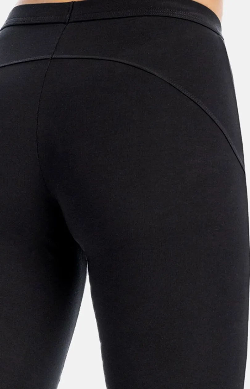 Damskie Teyli Legginsy|Legginsy Damskie - egginy bawełniane dakie czarne Konni
