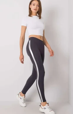 Legginsy damskie ciemnoszare z lampasem RV-LG-R4766.06