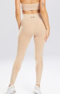 Legginsy melange sportowe w kolorze beżowm