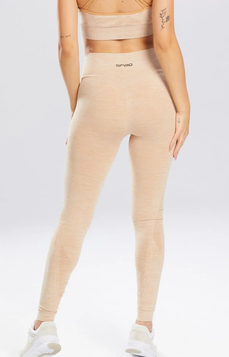 Legginsy melange sportowe w kolorze beżowm