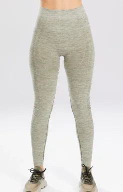 Legginsy melange sportowe w kolorze khaki